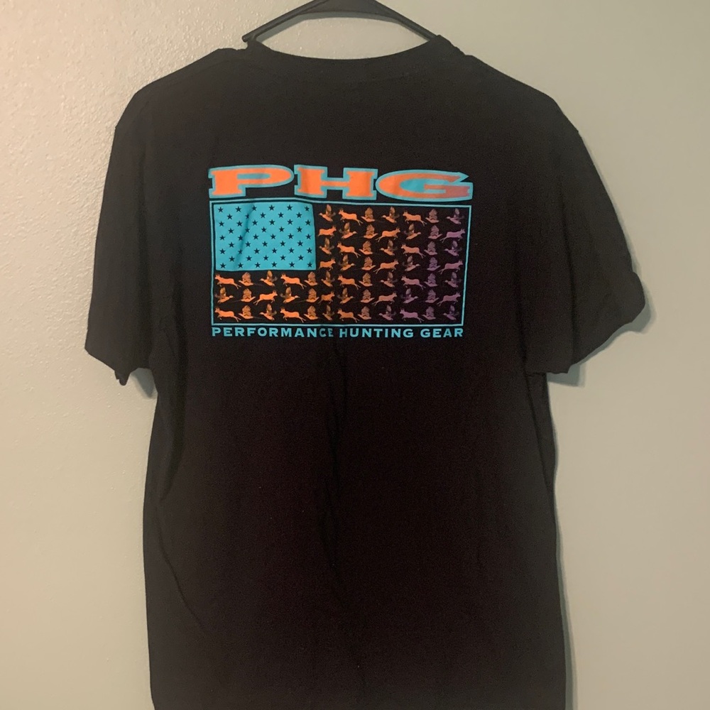 Columbia Black Short Sleeve Tee with Multicolor Graphic